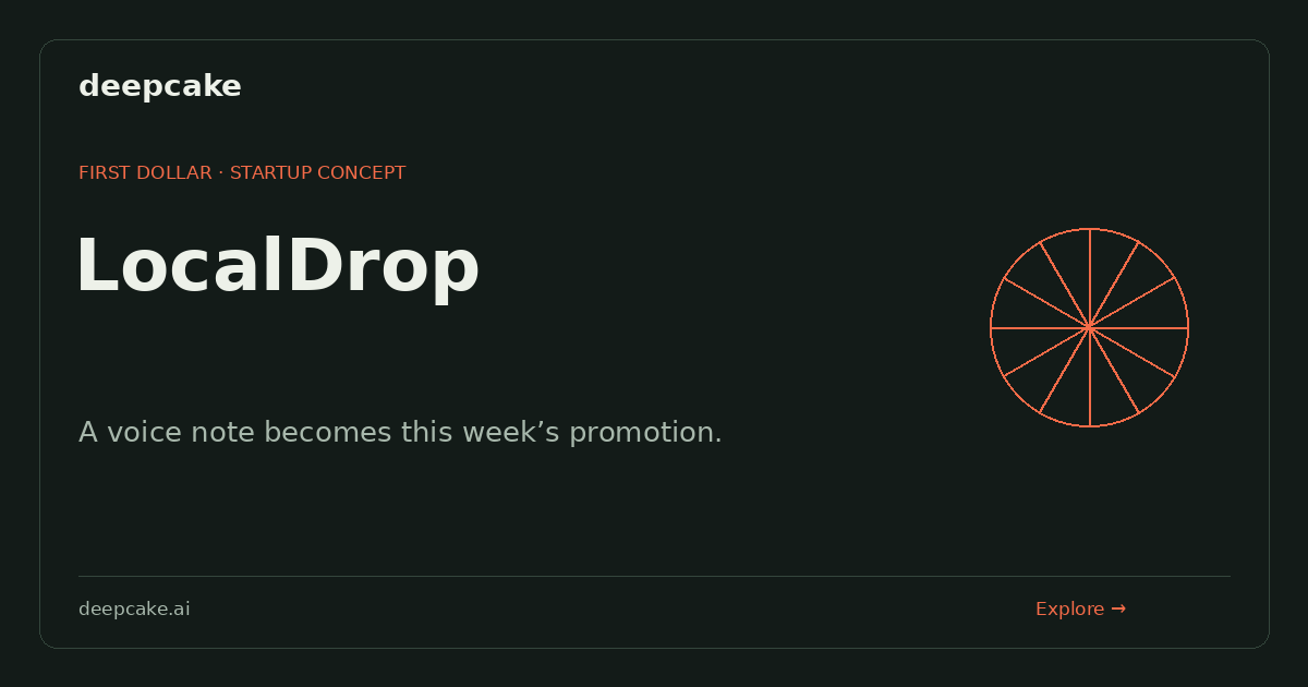 LocalDrop — First Dollar concept overview