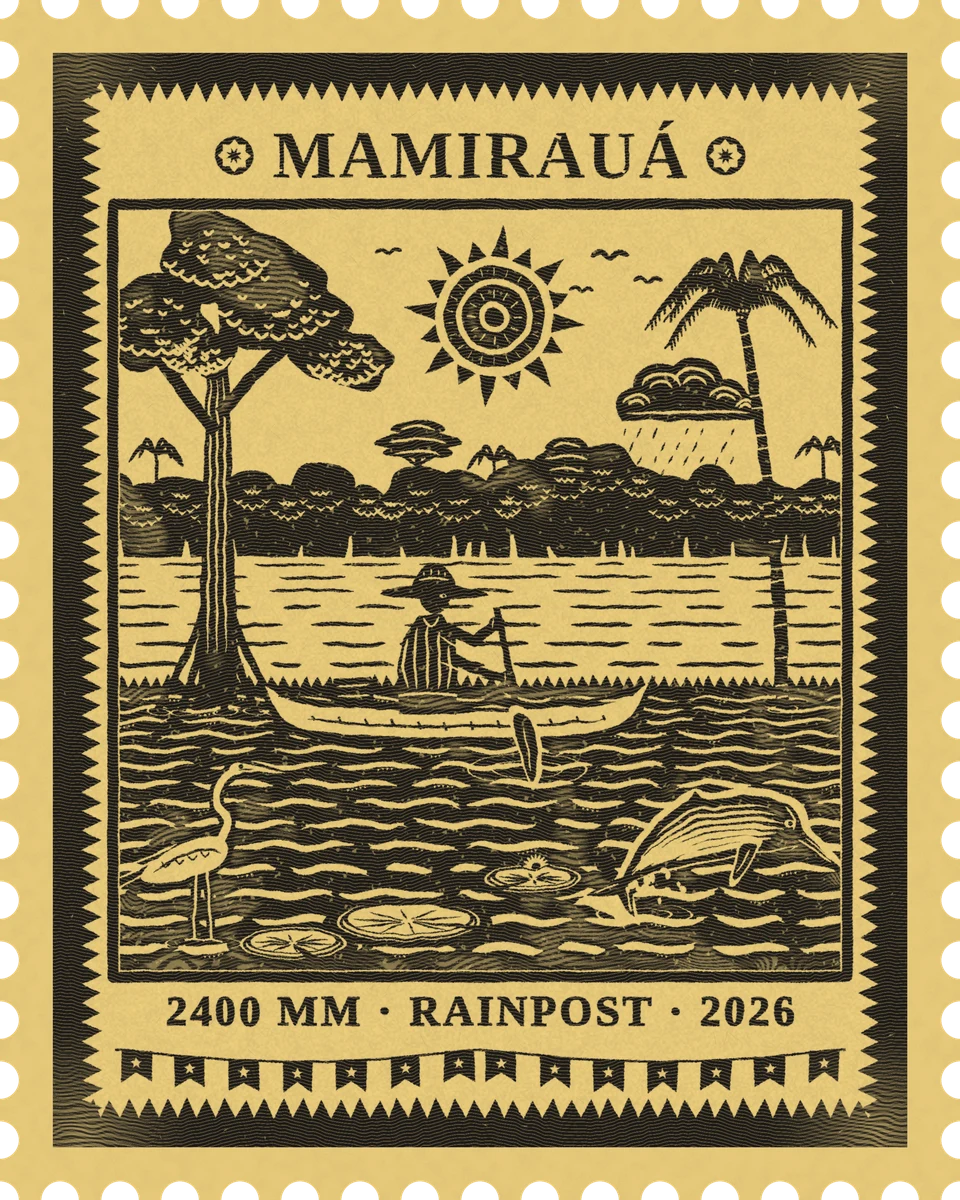 Cordel Woodcut stamp of Mamirauá